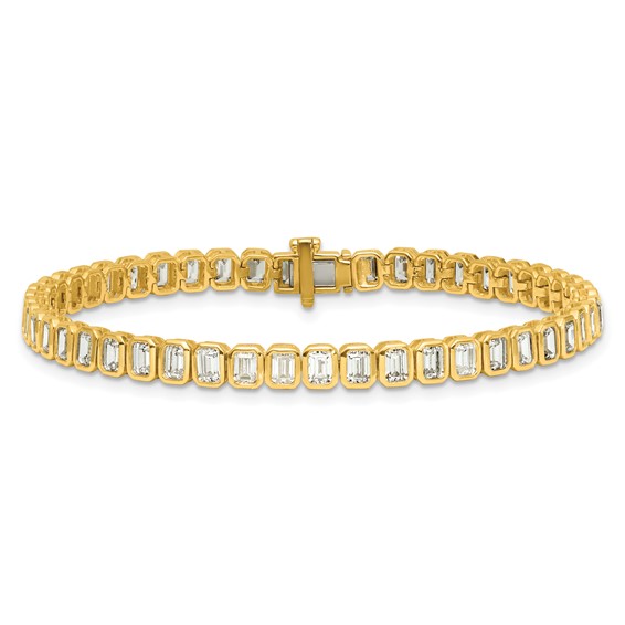 Gold Lab Grown Diamond Emerald Tennis Bracelets