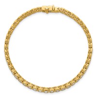 14K Yellow Gold 6.50 Carat Certified Lab Grown Diamond VS+ F+ Complete Emerald Bezel Set Tennis Bracelet, Igi Jewelry Certification view 5