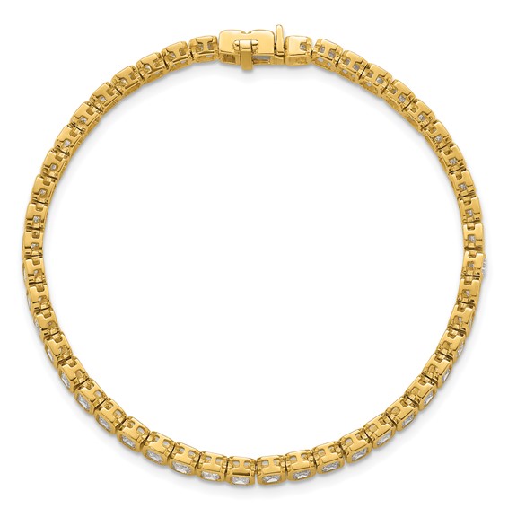 Gold Lab Grown Diamond Emerald Tennis Bracelets