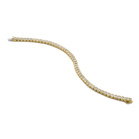 Gold Lab Grown Diamond Emerald Tennis Bracelets
