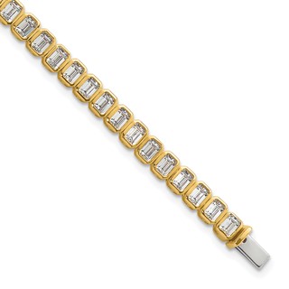 Gold Lab Grown Diamond Emerald Tennis Bracelets