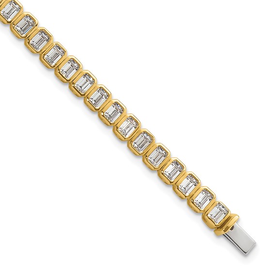 Gold Lab Grown Diamond Emerald Tennis Bracelets