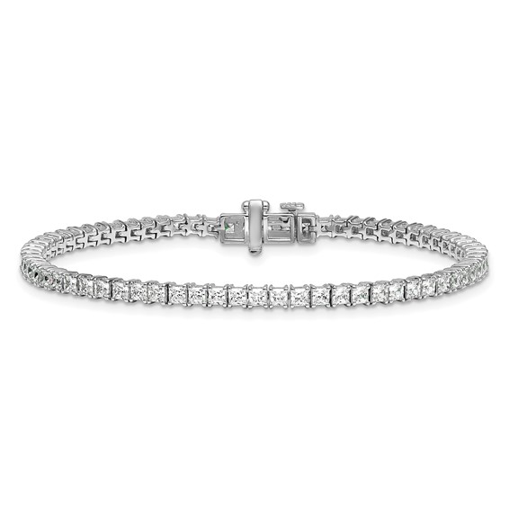 14K White Gold Certified Lab Grown Diamond VS/SI FGH Princess Tennis Bracel