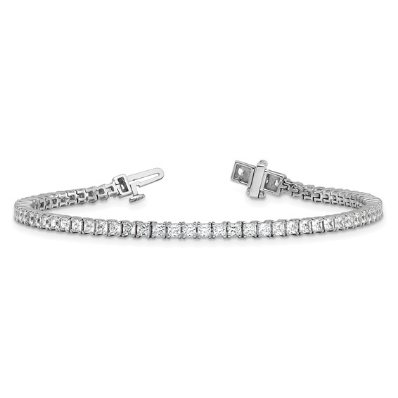 14K White Gold Certified Lab Grown Diamond VS/SI FGH Princess Tennis Bracel