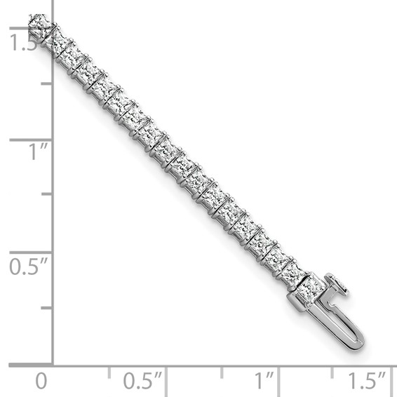 14K White Gold Certified Lab Grown Diamond VS/SI FGH Princess Tennis Bracel