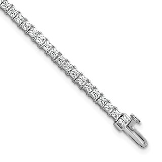 14K White Gold Certified Lab Grown Diamond VS/SI FGH Princess Tennis Bracel