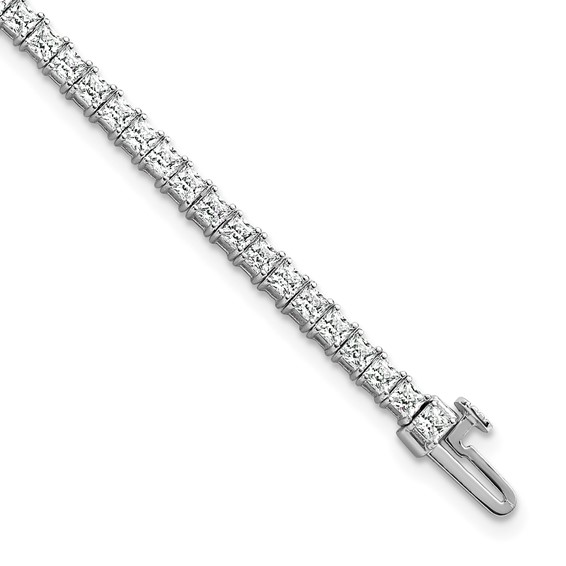 14K White Gold Certified Lab Grown Diamond VS/SI FGH Princess Tennis Bracel
