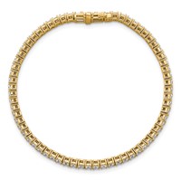 14K Yellow Gold 5 Carat Lab Grown Diamond VS SI+ G+ Complete Princess Prong Set Tennis Bracelet view 4
