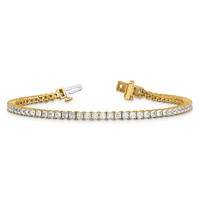 14K Yellow Gold 5 Carat Lab Grown Diamond VS SI+ G+ Complete Princess Prong Set Tennis Bracelet view 5
