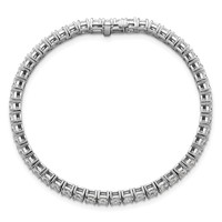 14K White Gold 10 Carat Lab Grown Diamond VS SI+ G+ Complete Princess Prong Set Tennis Bracelet view 4