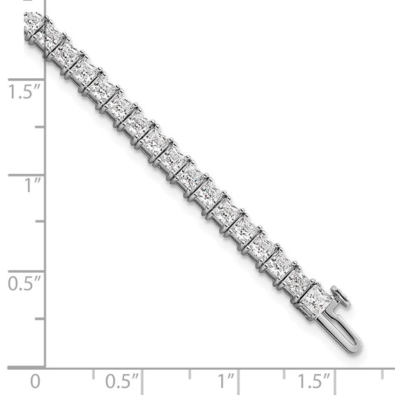14K White Gold Certified Lab Grown Diamond VS/SI FGH Princess Tennis Bracel