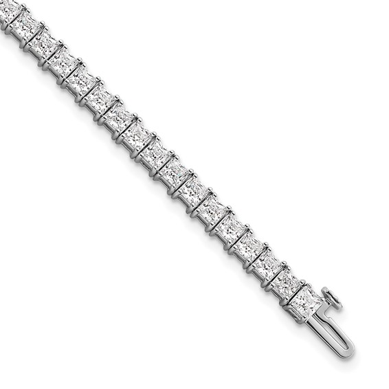 14K White Gold Certified Lab Grown Diamond VS/SI FGH Princess Tennis Bracel