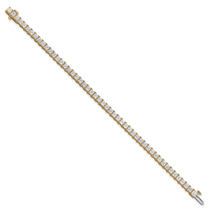 14k 10 carat Lab Grown Diamond VS/SI+ G+ Complete Princess Prong Set Tennis Bracelet