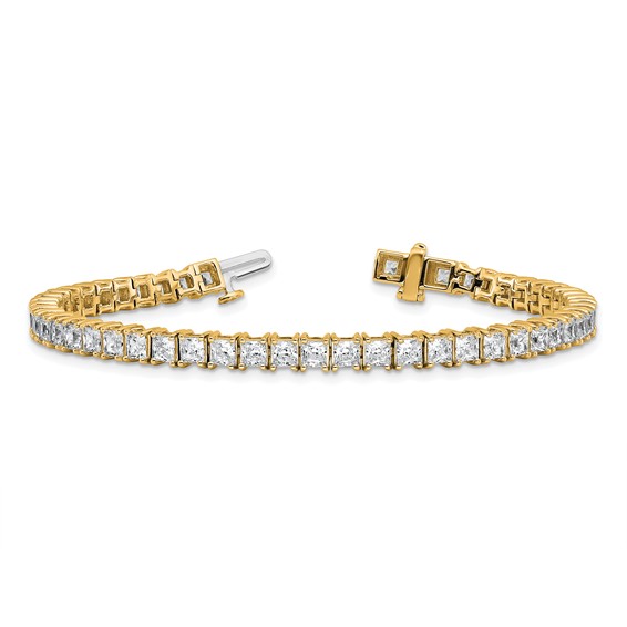 14K Certified Lab Grown Diamond VS DEF Princess Tennis Bracelet