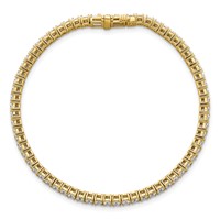 14K Yellow Gold 6 Carat Lab Grown Diamond VS SI+ G+ Complete Princess Tennis Bracelet view 4
