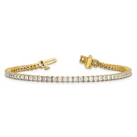 14K Yellow Gold 6 Carat Lab Grown Diamond VS SI+ G+ Complete Princess Tennis Bracelet view 5