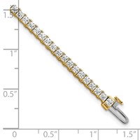 14K Yellow Gold 6 Carat Lab Grown Diamond VS SI+ G+ Complete Princess Tennis Bracelet view 2