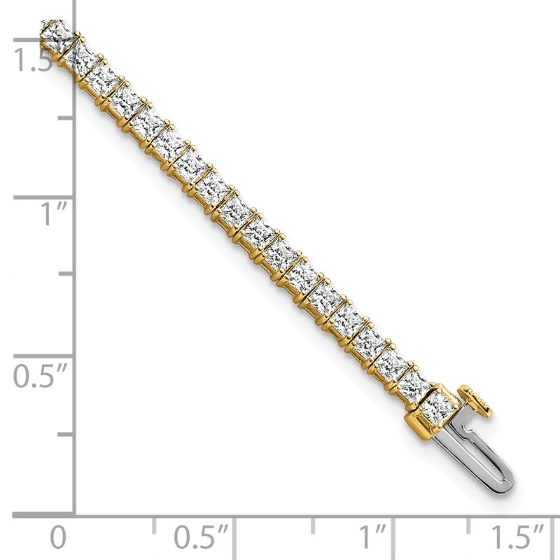 14k 6 carat Lab Grown Diamond VS/SI+ G+ Princess Tennis Bracelet