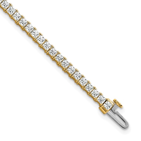 14k 6 carat Lab Grown Diamond VS/SI+ G+ Complete Princess Tennis Bracelet