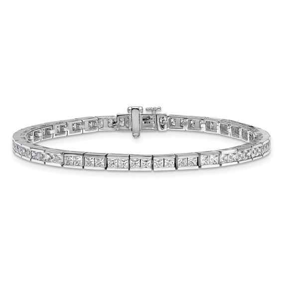 14kw 6 carat Lab Grown Diamond VS/SI+ G+ Complete Princess Tennis Bracelet