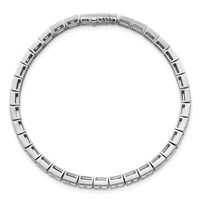 14K White Gold 5 Carat Lab Grown Diamond VS SI+ G+ Complete Princess Bezel Set Tennis Bracelet view 4