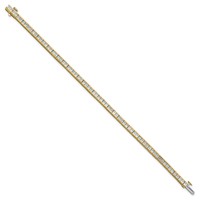 14K Yellow Gold 5 Carat Lab Grown Diamond VS SI+ G+ Complete Princess Bezel Set Tennis Bracelet view 2