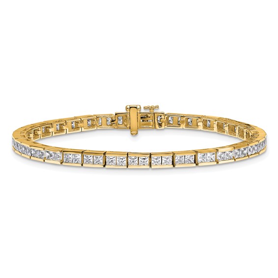 14K Certified Lab Grown Diamond VS DEF Princess Tennis Bracelet