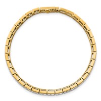 14K Yellow Gold 5 Carat Lab Grown Diamond VS SI+ G+ Complete Princess Bezel Set Tennis Bracelet view 4
