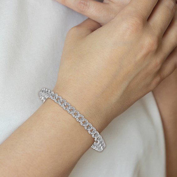 Gold Diamond Curb Bracelets