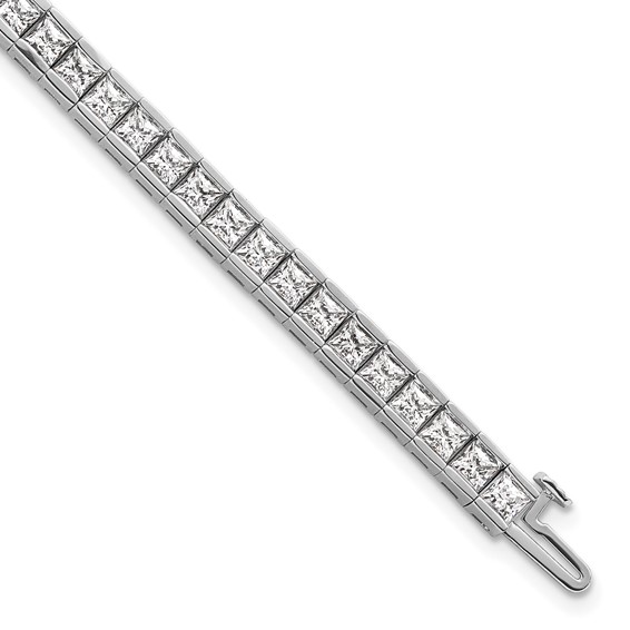 14K White Gold Certified Lab Grown Diamond VS/SI FGH Princess Tennis Bracel