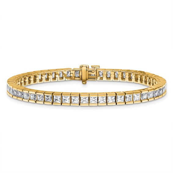 14K Certified Lab Grown Diamond VS DEF Princess Tennis Bracelet