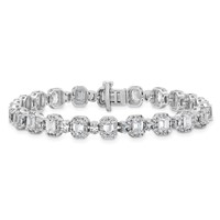 14K White Gold 8 Carat Lab Grown Diamond VS+ F+ Complete Fashion Tennis Bracelet view 3