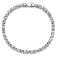 14K White Gold 8 Carat Lab Grown Diamond VS+ F+ Complete Fashion Tennis Bracelet view 4