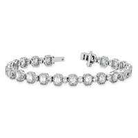 14K White Gold 8 Carat Lab Grown Diamond VS+ F+ Complete Fashion Tennis Bracelet view 5