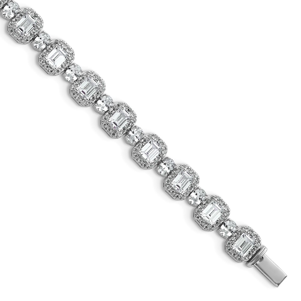 14K White Gold 8 Carat Lab Grown Diamond VS+ F+ Complete Fashion Tennis Bracelet