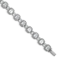 14K White Gold 8 Carat Lab Grown Diamond VS+ F+ Complete Fashion Tennis Bracelet view 1