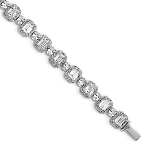14K White Gold 8 Carat Lab Grown Diamond VS+ F+ Complete Fashion Tennis Bracelet