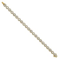 14K Yellow Gold 8 Carat Lab Grown Diamond VS+ F+ Complete Fashion Tennis Bracelet view 2