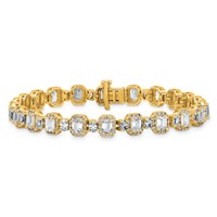 14K Yellow Gold 8 Carat Lab Grown Diamond VS+ F+ Complete Fashion Tennis Bracelet view 3
