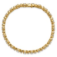 14K Yellow Gold 8 Carat Lab Grown Diamond VS+ F+ Complete Fashion Tennis Bracelet view 4
