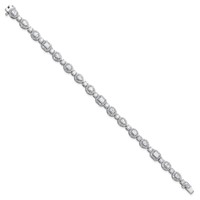 14K White Gold 5.62 Carat Lab Grown Diamond VS SI+ G+ Complete Fashion Tennis Bracelet view 2