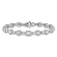 14K White Gold 5.62 Carat Lab Grown Diamond VS SI+ G+ Complete Fashion Tennis Bracelet view 3