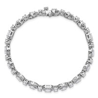 14K White Gold 5.62 Carat Lab Grown Diamond VS SI+ G+ Complete Fashion Tennis Bracelet view 4