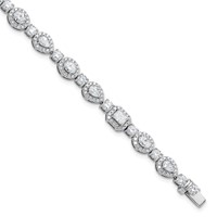 14K White Gold 5.62 Carat Lab Grown Diamond VS SI+ G+ Complete Fashion Tennis Bracelet view 1