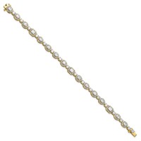 14K Yellow Gold 5.62 Carat Lab Grown Diamond VS SI+ G+ Complete Fashion Tennis Bracelet view 2