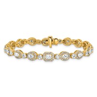 14K Yellow Gold 5.62 Carat Lab Grown Diamond VS SI+ G+ Complete Fashion Tennis Bracelet view 3