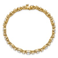 14K Yellow Gold 5.62 Carat Lab Grown Diamond VS SI+ G+ Complete Fashion Tennis Bracelet view 4