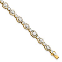 14K Yellow Gold 5.62 Carat Lab Grown Diamond VS SI+ G+ Complete Fashion Tennis Bracelet view 1