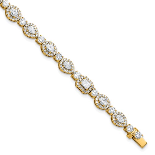 14K Yellow Gold 5.62 Carat Lab Grown Diamond VS SI+ G+ Complete Fashion Tennis Bracelet