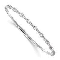 14K White Gold Bangle Bracelet Mounting view 1